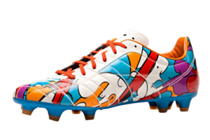 Soccer-themed Cleats on transparent background. png