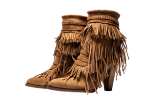 Fringed Ankle Boots transparent background. png
