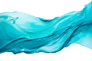 Brush Strokes of Turquoise on transparent background. png