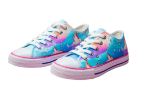 Unicorn-themed Sneakers on transparent background. png