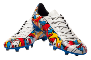 Soccer-themed Cleats on transparent background. png