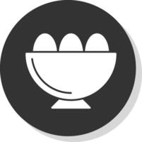 Egg Bowl Glyph Grey Circle Icon vector