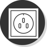 Socket Glyph Grey Circle Icon vector