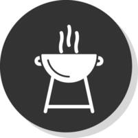 Grill Glyph Grey Circle Icon vector