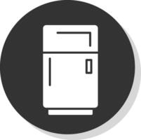 refrigerador glifo gris circulo icono vector