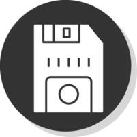 Floppy Disk Glyph Grey Circle Icon vector