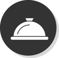 Serving Dish Glyph Grey Circle Icon vector