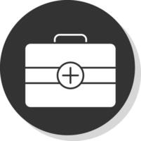 First Aid kit Glyph Grey Circle Icon vector