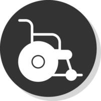 silla de ruedas glifo gris circulo icono vector