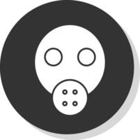 Gas Mask Glyph Grey Circle Icon vector