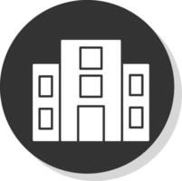 Building Glyph Grey Circle Icon vector