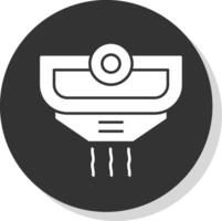 Smoke Detector Glyph Grey Circle Icon vector