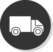 Cargo Van Glyph Grey Circle Icon vector