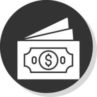 Cash Glyph Grey Circle Icon vector