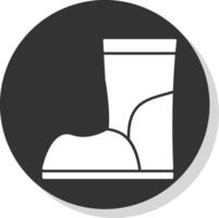 Boot Glyph Grey Circle Icon vector