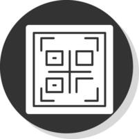 Qr Code Glyph Grey Circle Icon vector