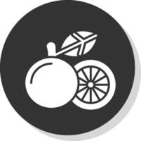 Grapefruit Glyph Grey Circle Icon vector