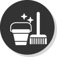 Cleaning Tools Glyph Grey Circle Icon vector