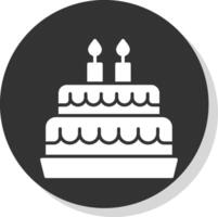 Cake Glyph Grey Circle Icon vector