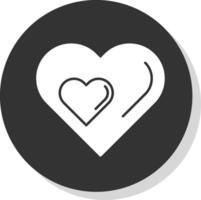 Love Glyph Grey Circle Icon vector