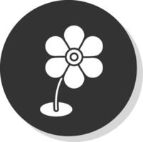 Flower Glyph Grey Circle Icon vector