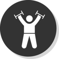 Exercise Glyph Grey Circle Icon vector