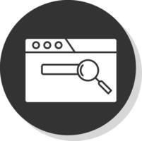 Web Search Glyph Grey Circle Icon vector