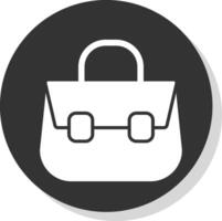 Shoulder Bag Glyph Grey Circle Icon vector