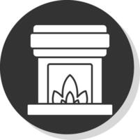 Fireplace Glyph Grey Circle Icon vector