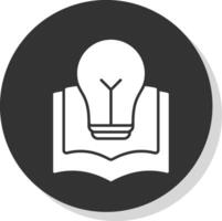 Knowledge Glyph Grey Circle Icon vector