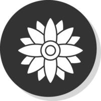 Sunflower Glyph Grey Circle Icon vector