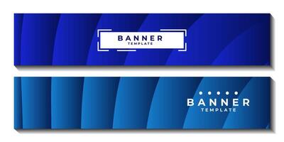 set of banner with abstract blue contrast gradient background elegant for template business vector