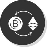 Ethereum Glyph Grey Circle Icon vector