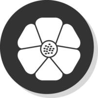 Hibiscus Glyph Grey Circle Icon vector