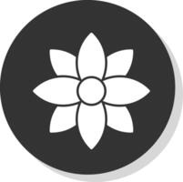 diente de león glifo gris circulo icono vector