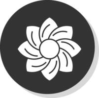 floral diseño glifo gris circulo icono vector