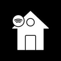 Smart Home Glyph Inverted Icon vector