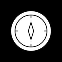 Compass Glyph Inverted Icon vector