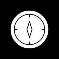 Compass Glyph Inverted Icon vector