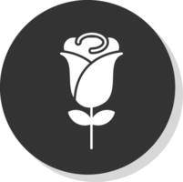 Rose Glyph Grey Circle Icon vector