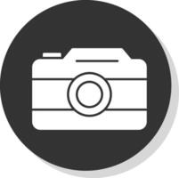 Photo Camera Glyph Grey Circle Icon vector