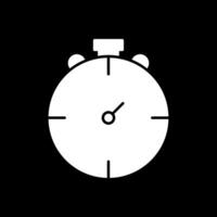Stop Watch Glyph Inverted Icon vector