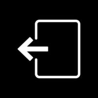 Exit Door Glyph Inverted Icon vector