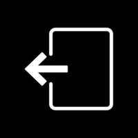 Exit Door Glyph Inverted Icon vector