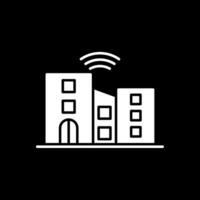 Smart City Glyph Inverted Icon vector