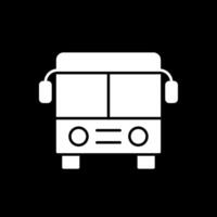 icono de glifo de autobús invertido vector