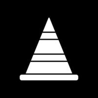 Cone Glyph Inverted Icon vector