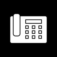 Landline Glyph Inverted Icon vector