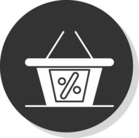 Shopping Basket Glyph Grey Circle Icon vector