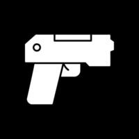 icono de glifo de pistola invertido vector